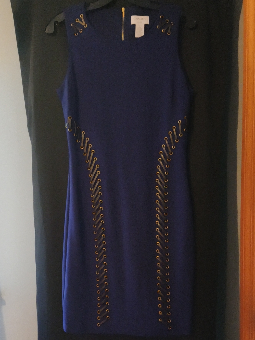 Sleeveless Royal Blue Lace-Up Detail Bodycon Dress 4